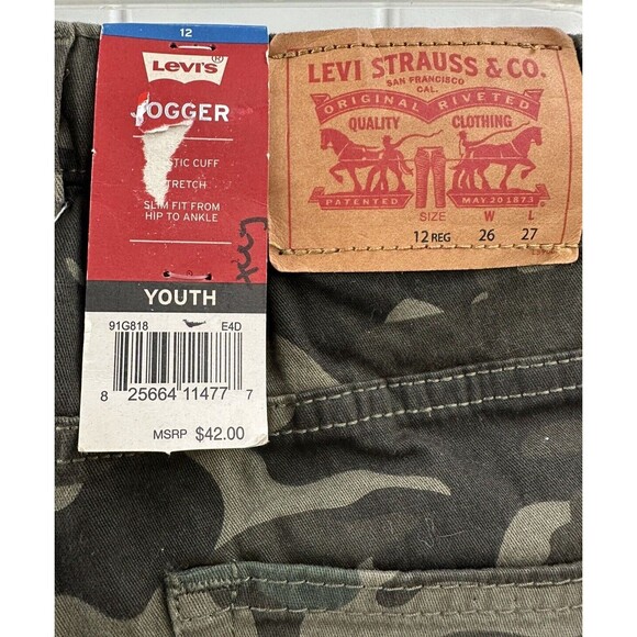 Levi Strauss & Co Youth Camo Jogger Jeans Size 12 Reg Brand NEW with Tags - Picture 6 of 11